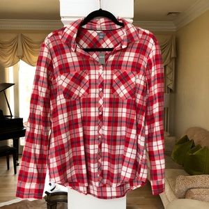 Aerie Red Flannel Top